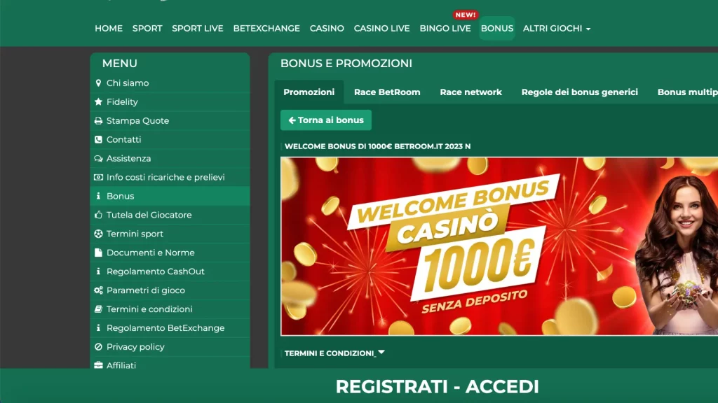 Betroom Casino Bonus Benvenuto