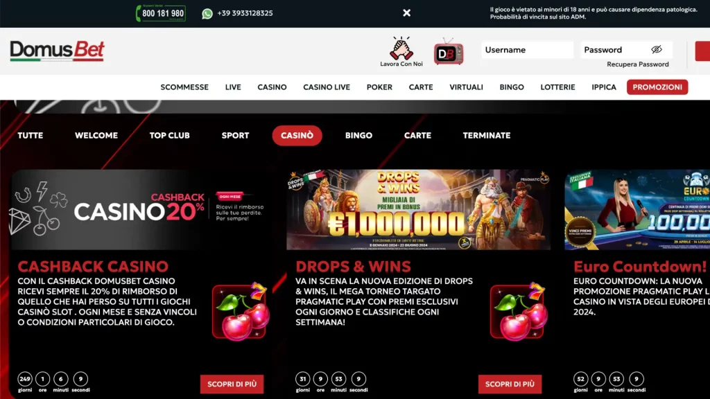 DomusBet Casino Bonus Benvenuto